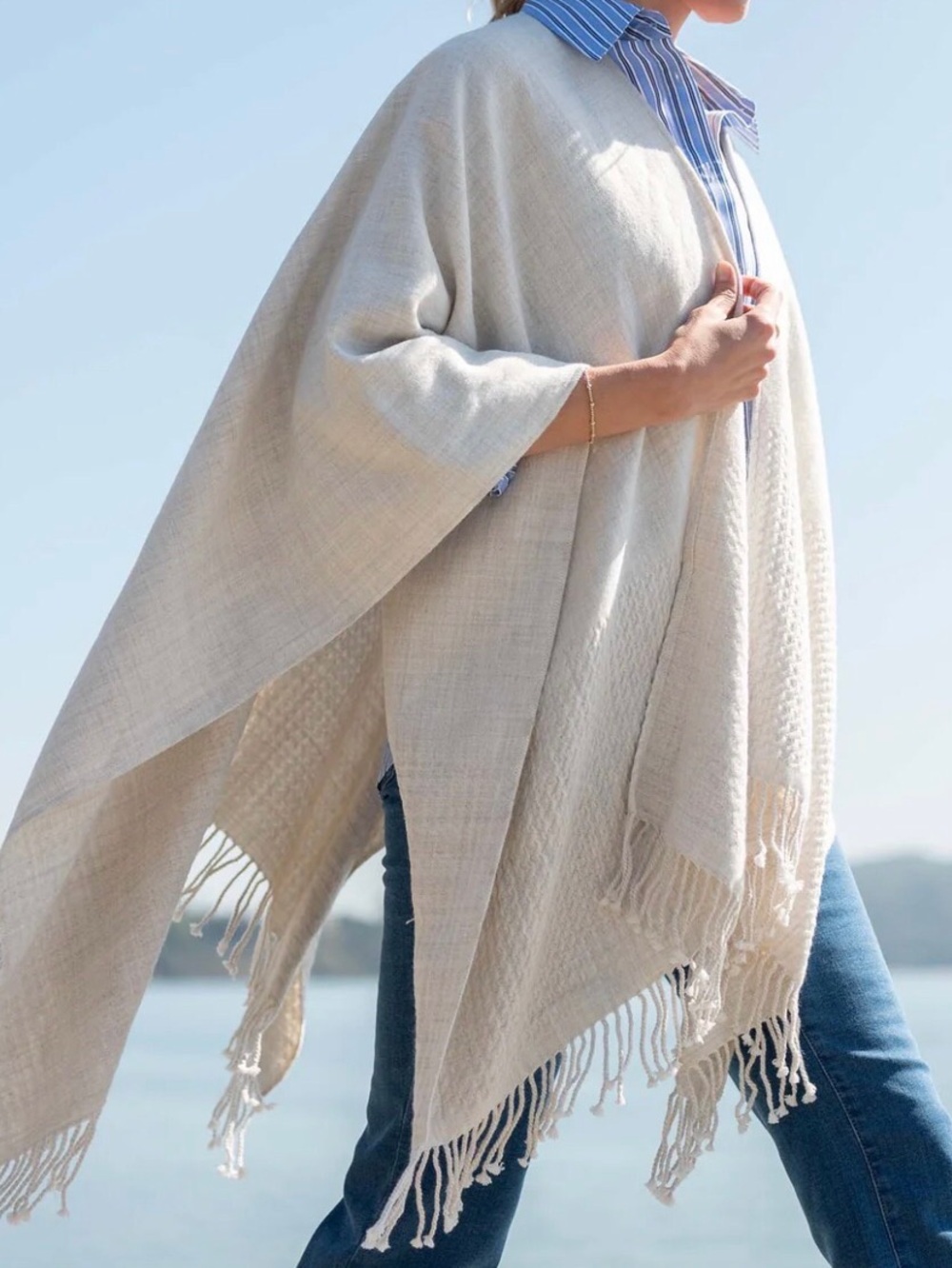 MERSEA Travel Wrap Fringed Shawl